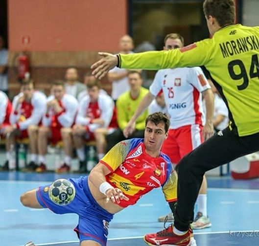 Iñaki Peciña con la selección española de Balonmano.
