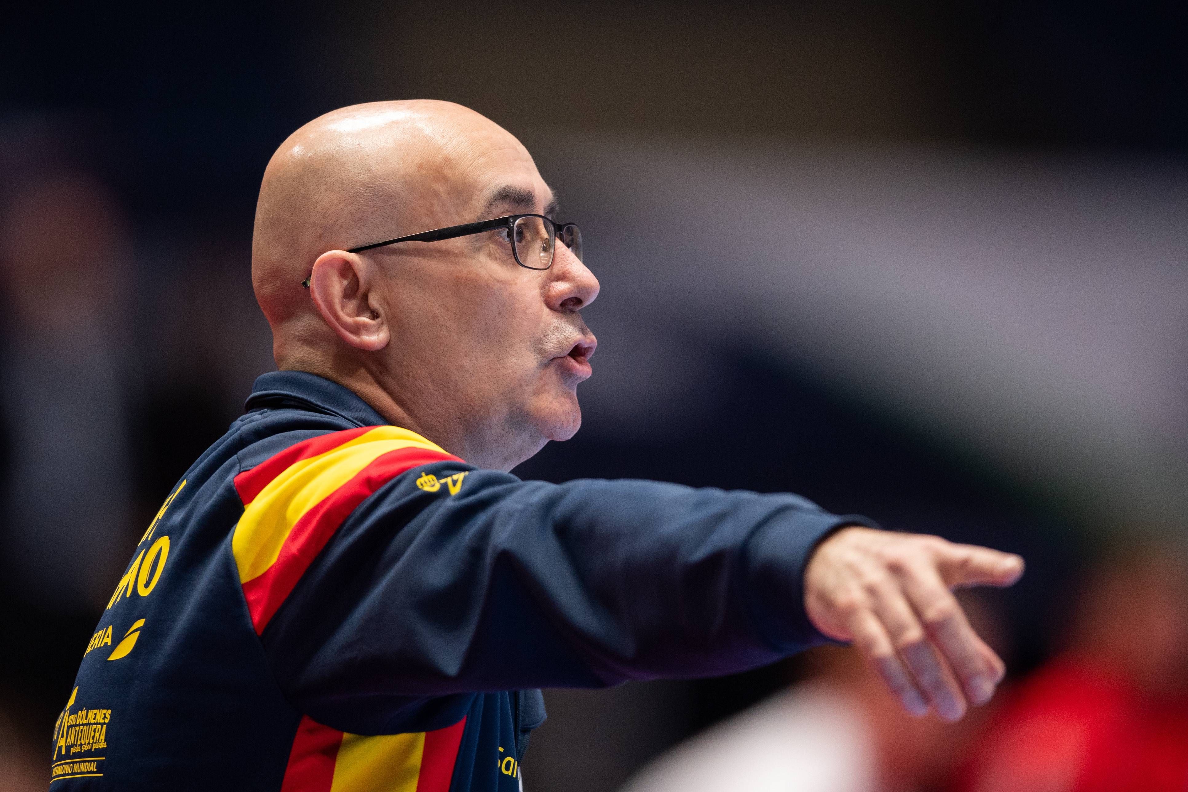  Jordi Ribera, en un partido del Europeo con la selección de balonmano.