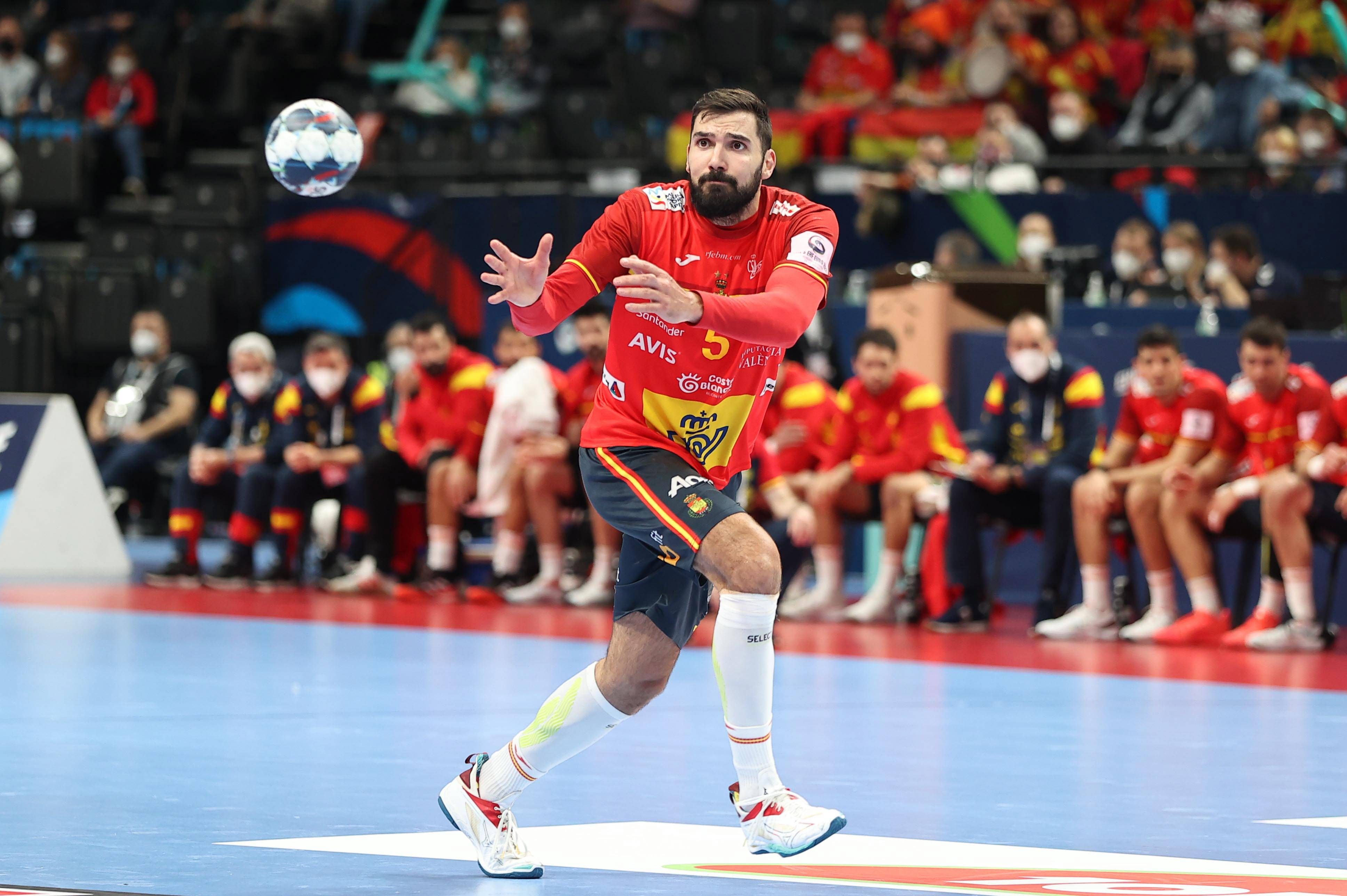 Jorge Maqueda en un partido contra Dinamarca.