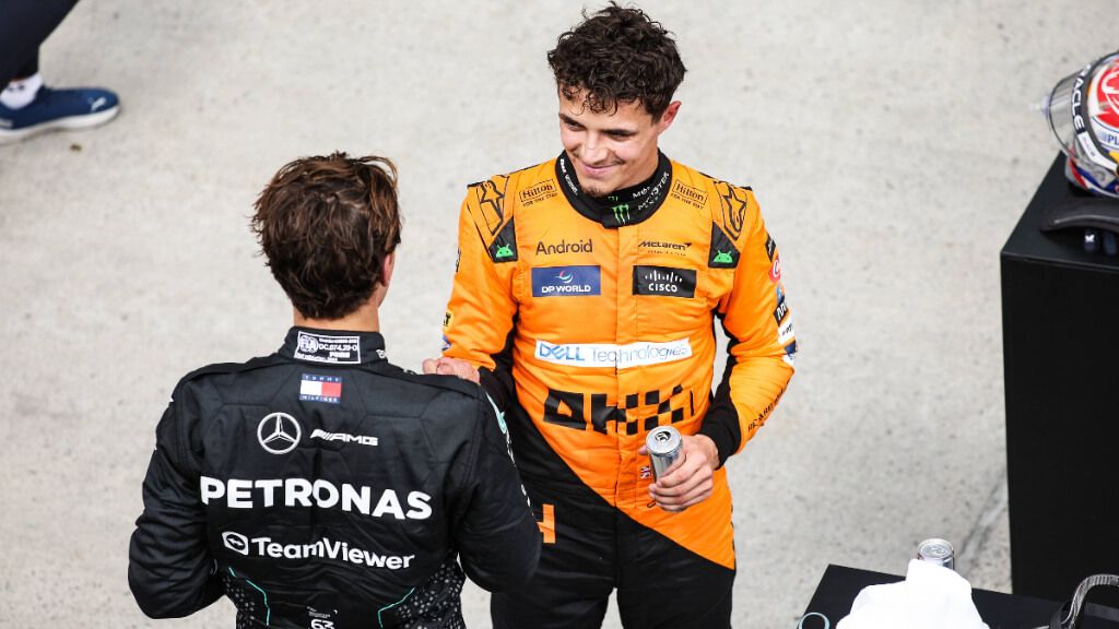 Lando Norris y George Russell, en el Gran Premio de Mónaco.