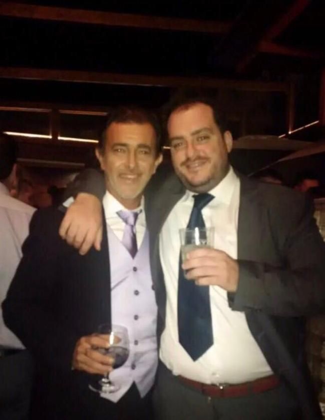 Fede y Juan Carlos en la celebración de su boda con Luisa.