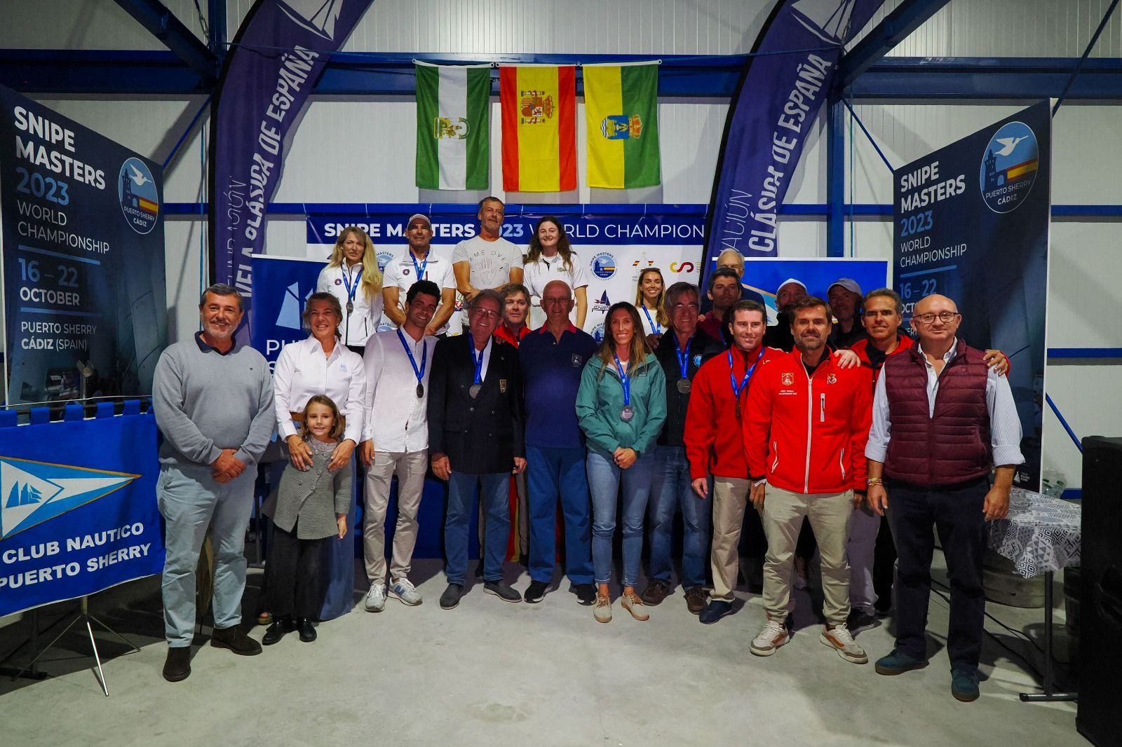 Podio del Mundial de Snipe Máster..