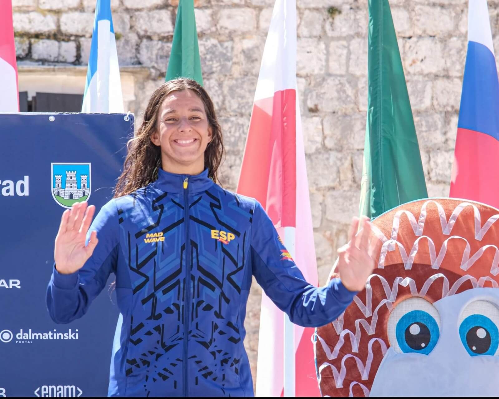 La nadadora malagueña, María de Valdés, tras su bronce en el 5 kilómetros del Europeo.