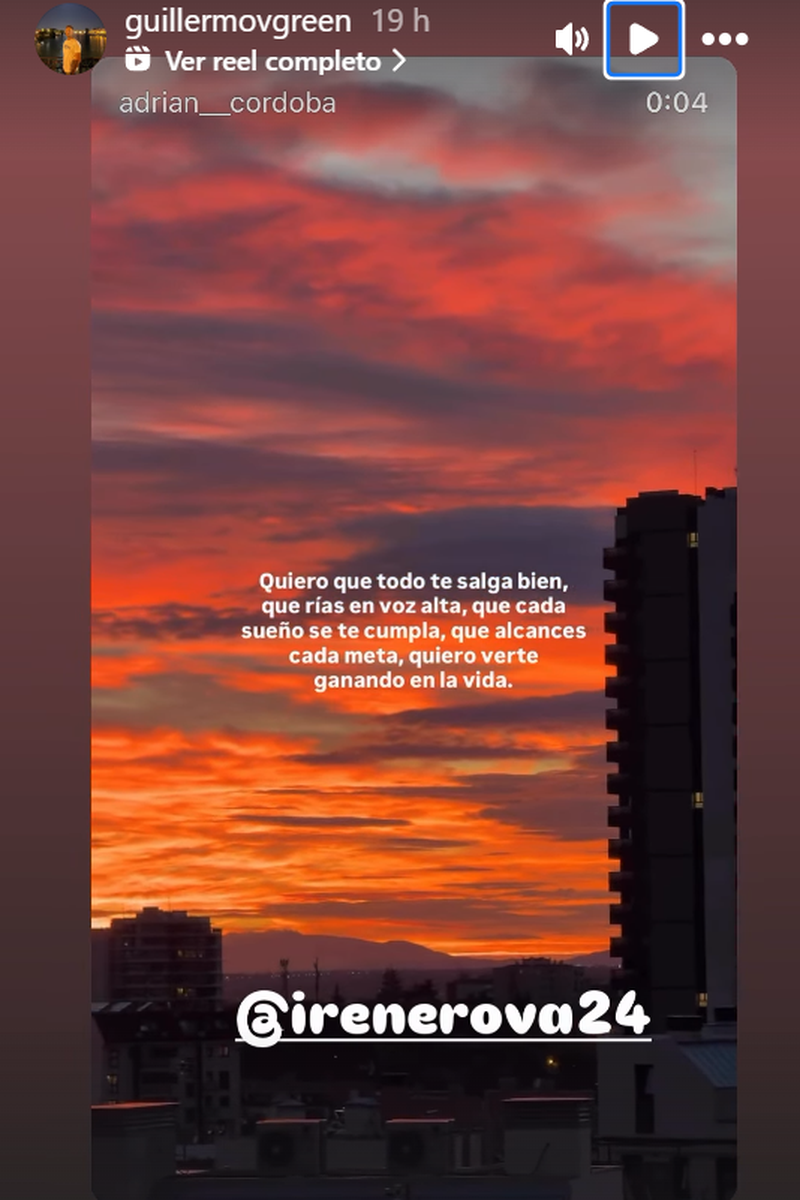 La dedicatoria de amor del novio de Irene Rosales