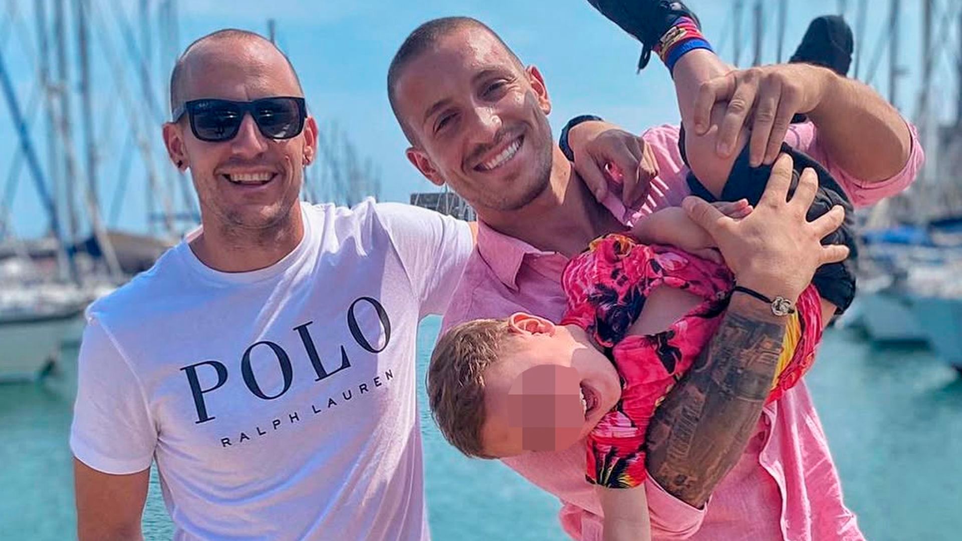 Rubén Torres, su hermano Dany y su sobrino Thiago, en 2021