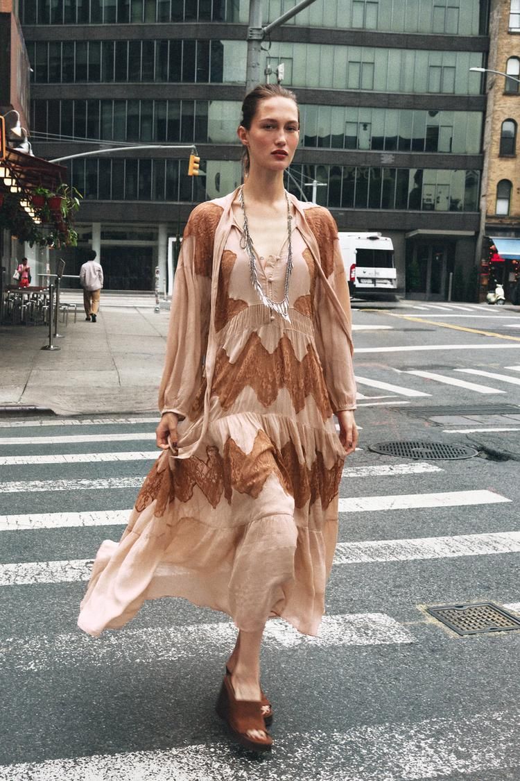 Vestido fluido combinado