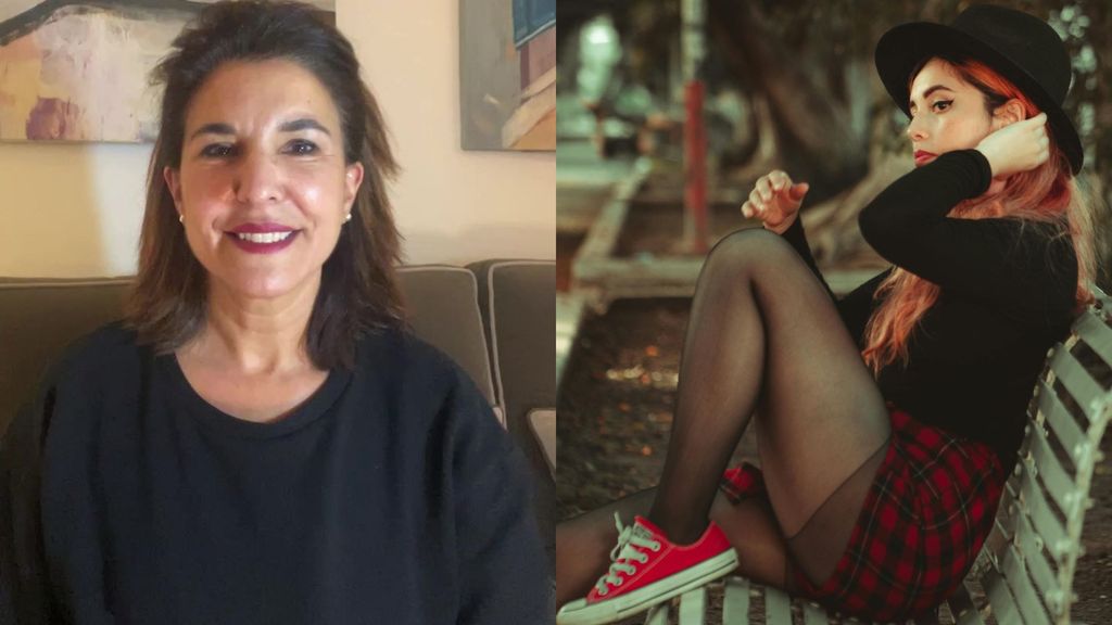 La Ordenatriz y chica con medias, en un montaje de fotos