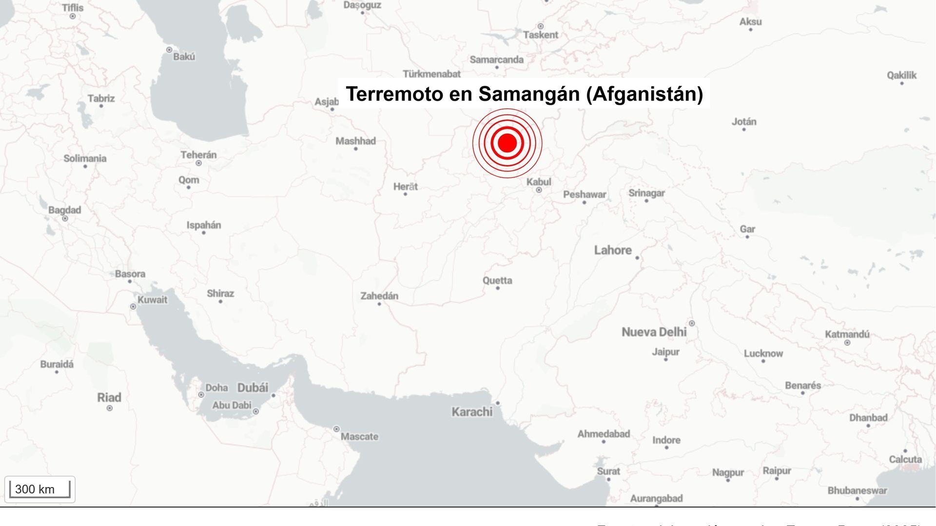 Un terremoto de magnitud 6,3 sacude el norte de Afganistán