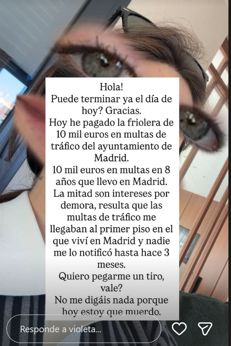 Violeta habla de sus multas de tráfico