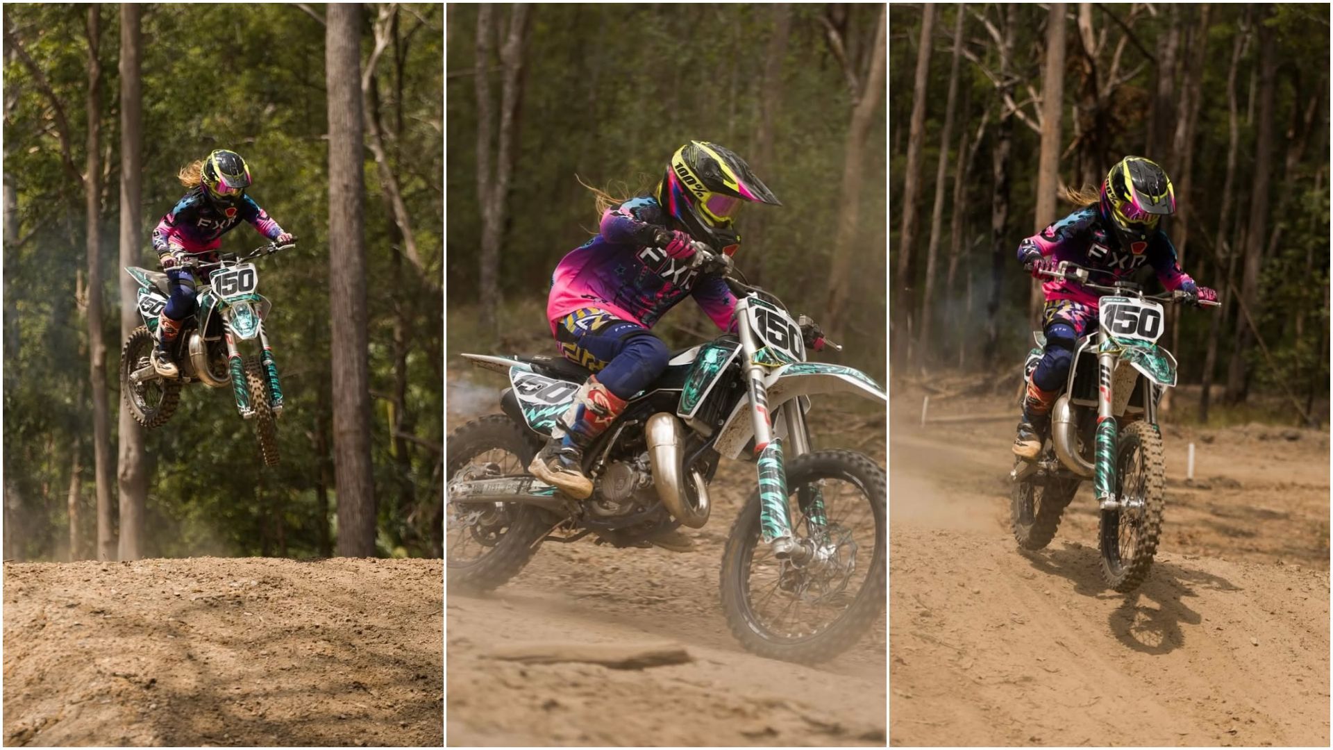 India, la hija de Elsa Pataky, haciendo motocross