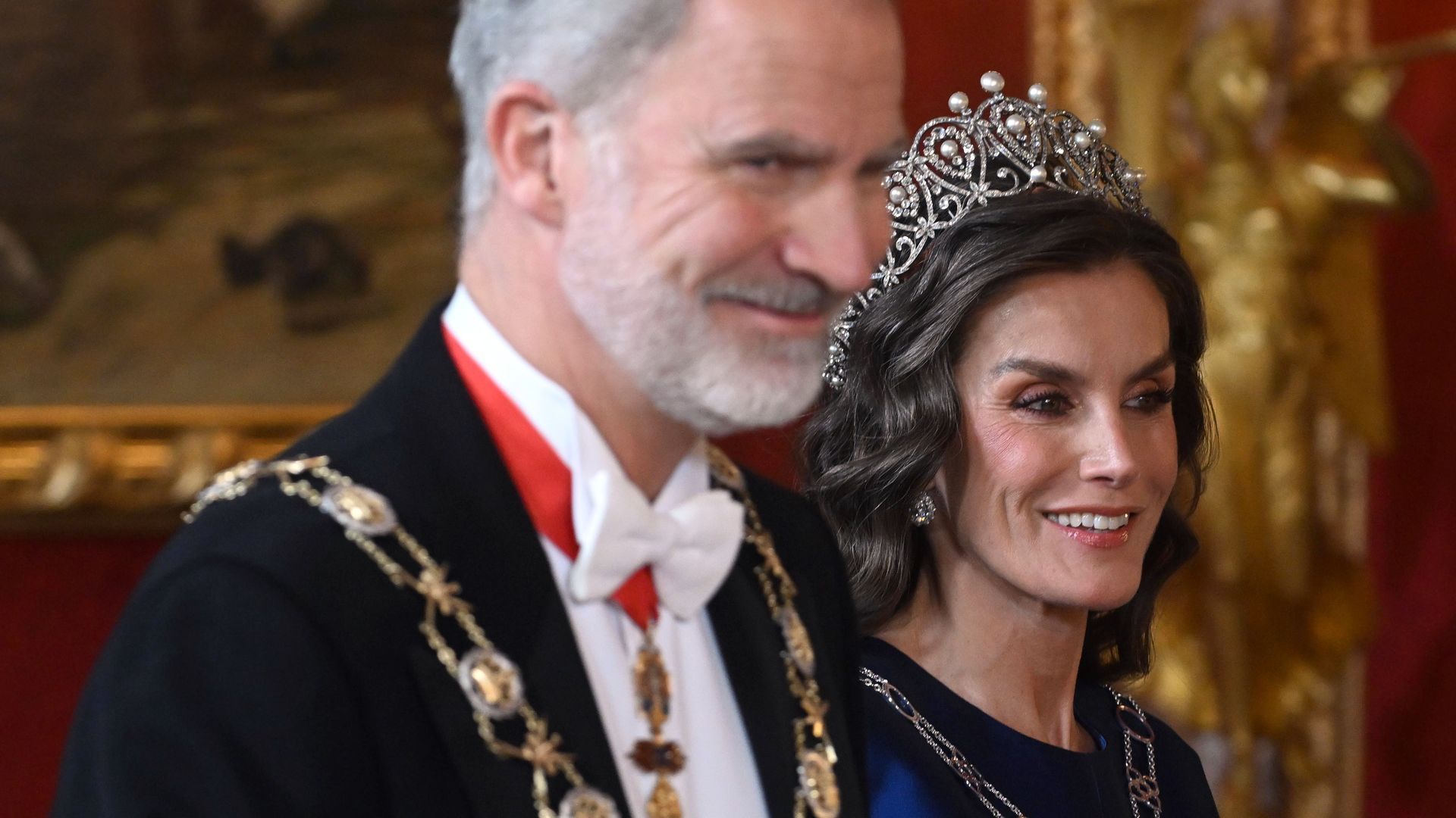 Los reyes en la cena de gala del Palacio Real