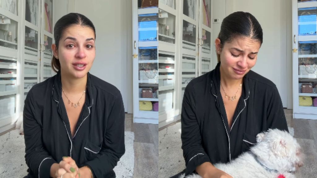 Natalia Osona, rota, por su perrita Pipa