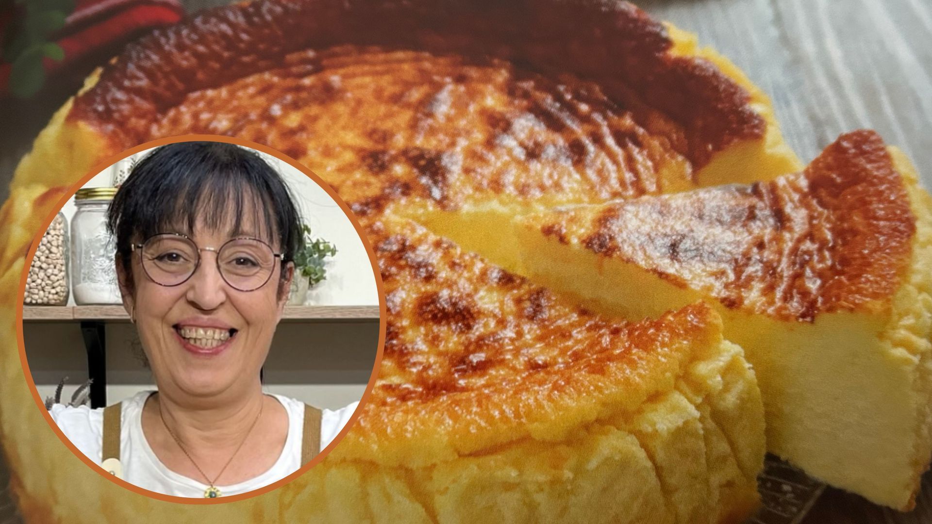 Tarta de queso vasca y, a la izquierda, Anna Terés (Anna Recetas Fáciles) Tarta de queso vasca y, a la izquierda, Anna Terés (Anna Recetas Fáciles)