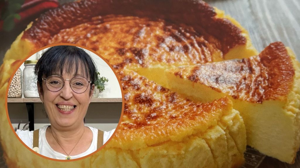 Tarta de queso vasca y, a la izquierda, Anna Terés (Anna Recetas Fáciles)