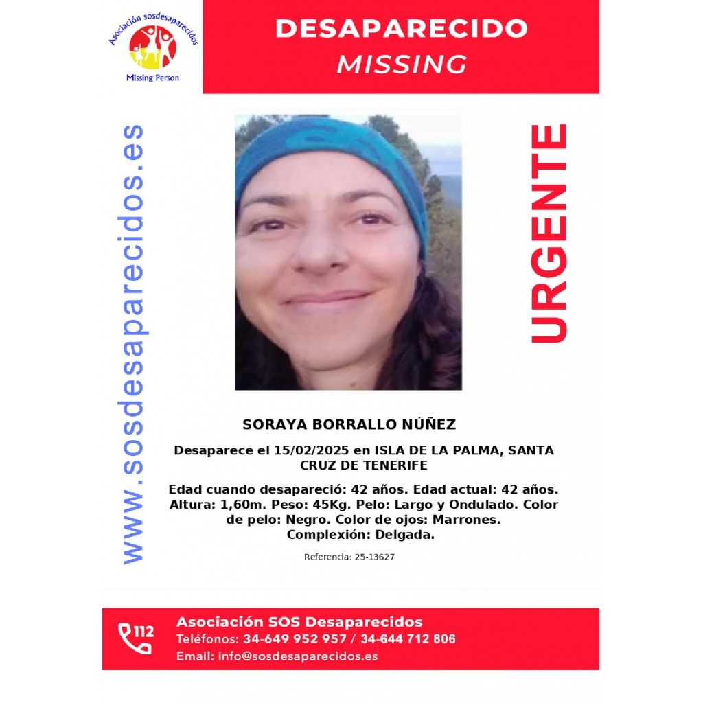 Cartel de búsqueda de Soraya Borrallo