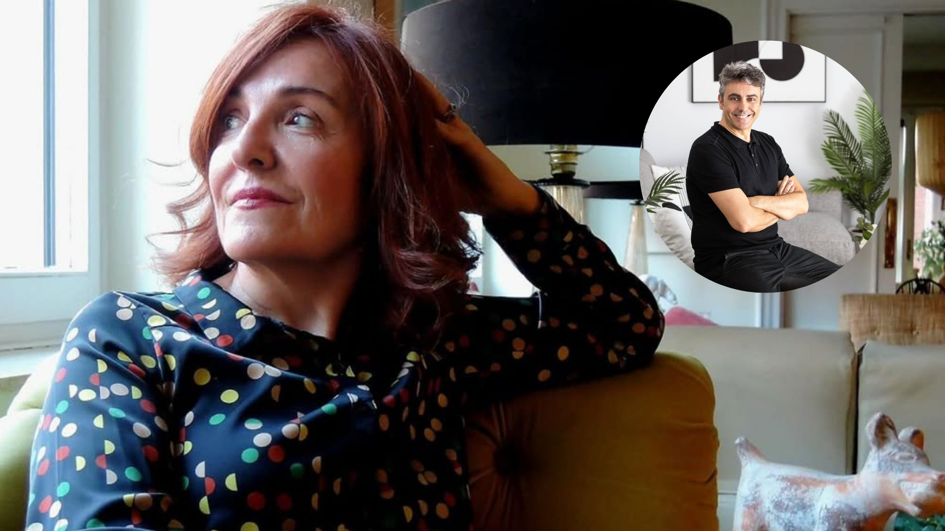 Elvira Lindo y el interiorista Elvira Lindo y el interiorista