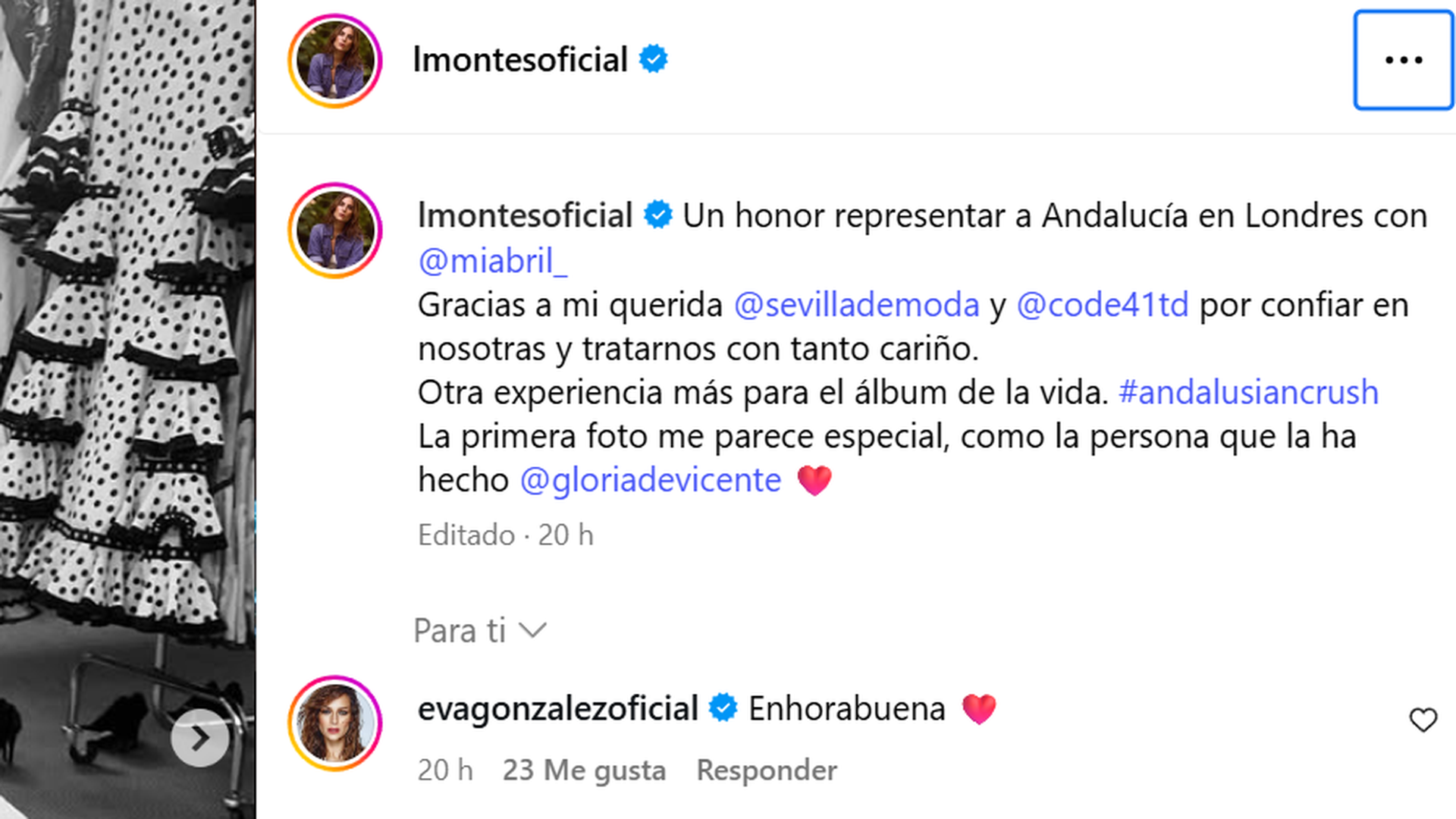 El gesto de Eva González con Lourdes Montes