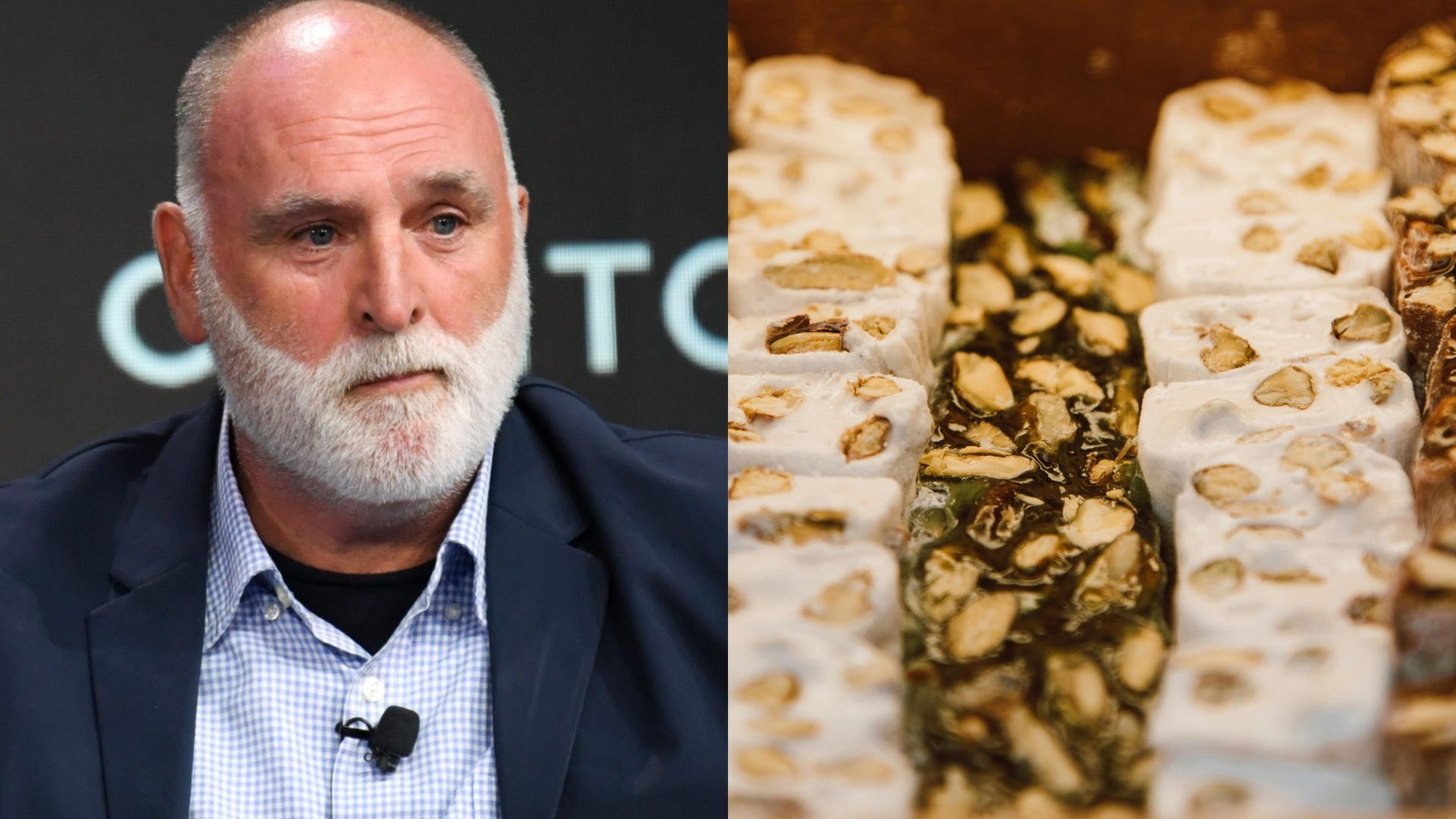 José Andrés y turrones, en un montaje de fotos José Andrés y turrones, en un montaje de fotos