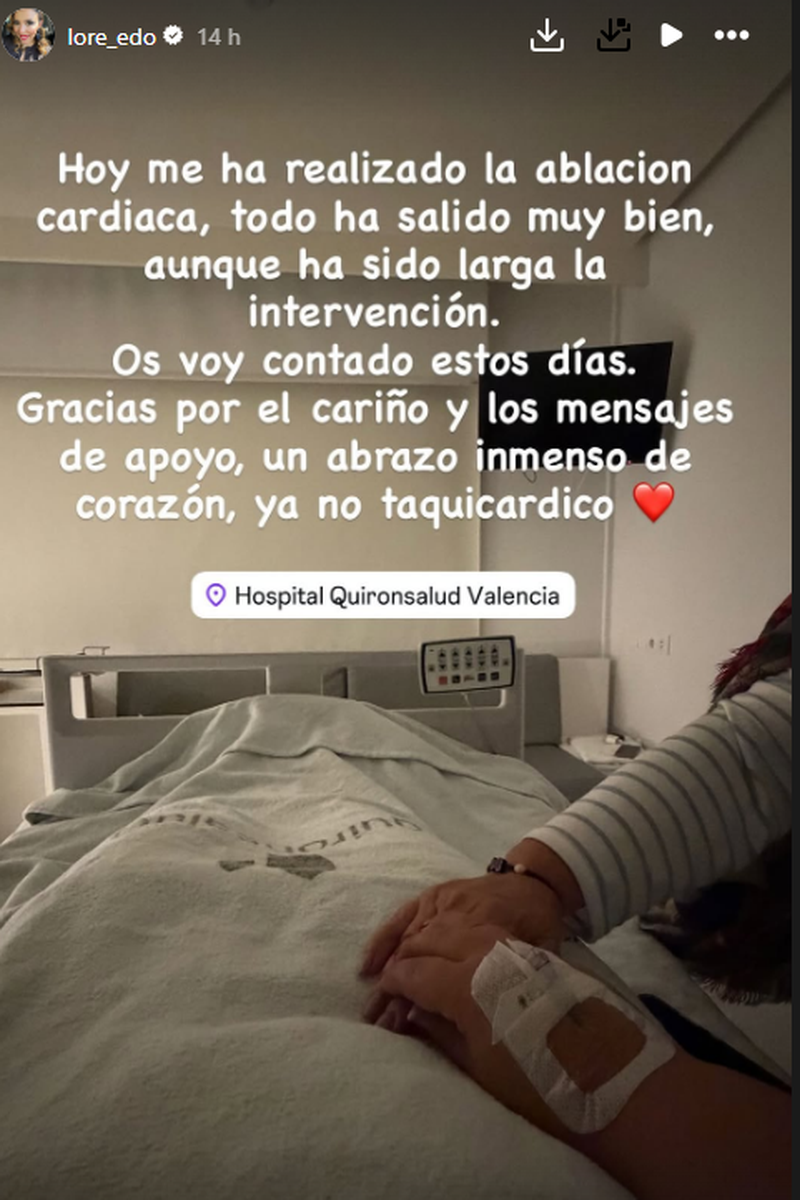 Lore Edo actualiza su estado de salud tras salír de su operación cardíaca