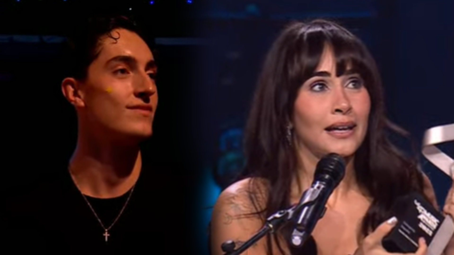 Aitana sienta en su mesa a Plex junto a sus padres y le menciona en su discurso: "Gracias Dani"