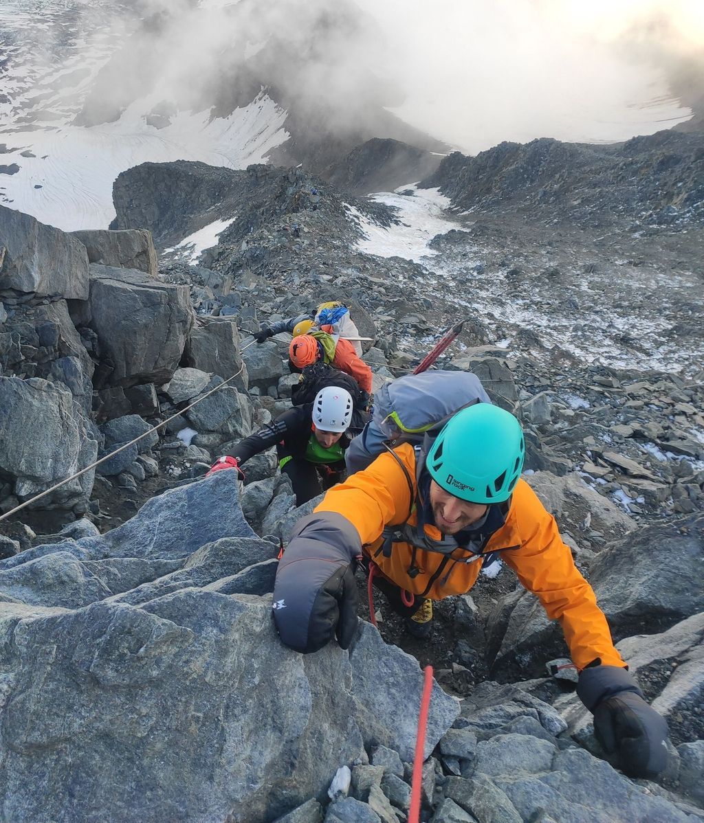 Álvaro, escalando el Mont Blanc