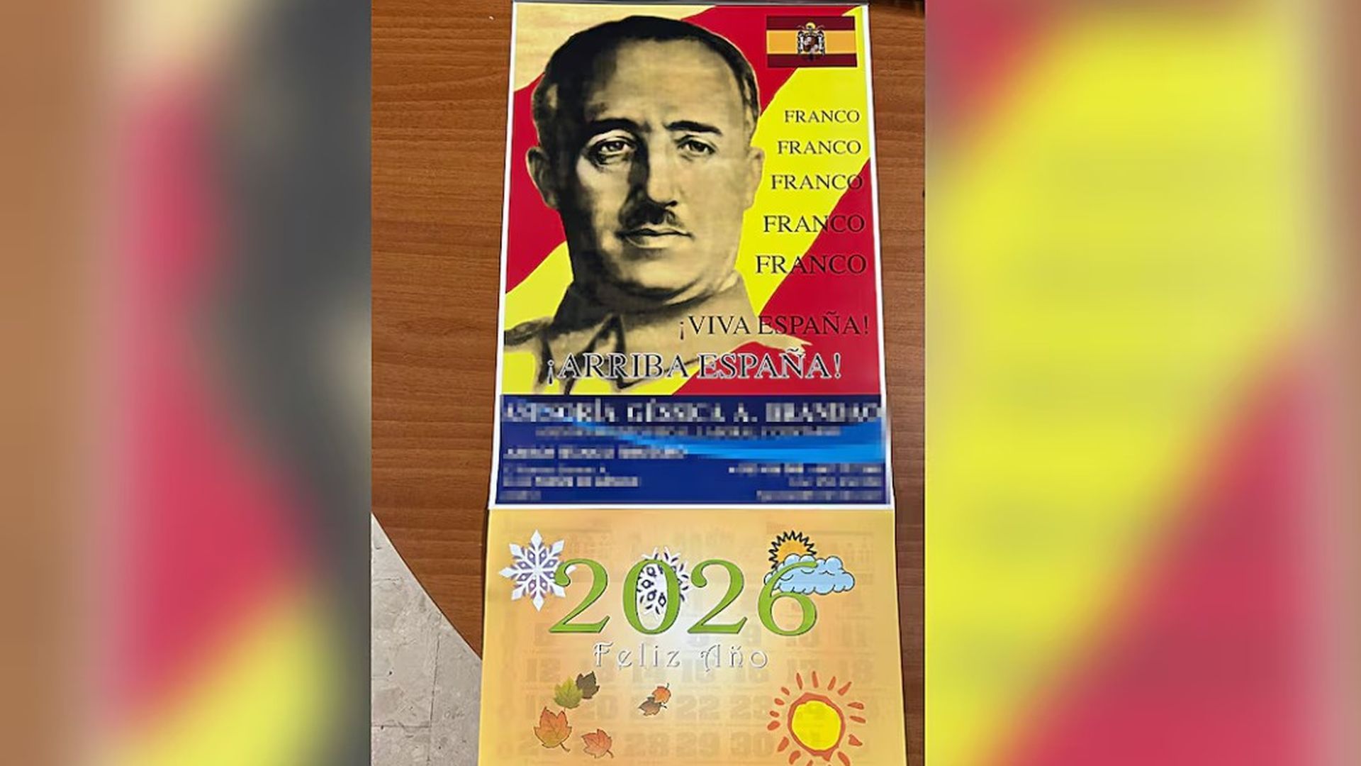 Calendario franquista del alcalde de Vox de Puente de Génave, en Jaén