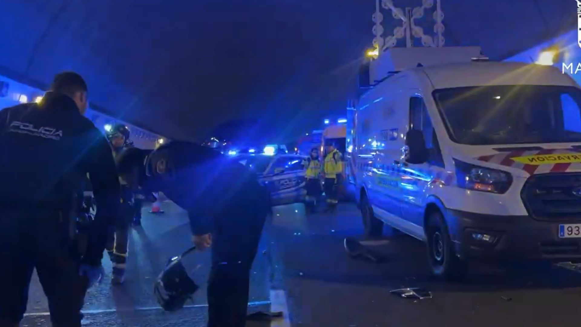 Accidente mortal de una moto en Madrid