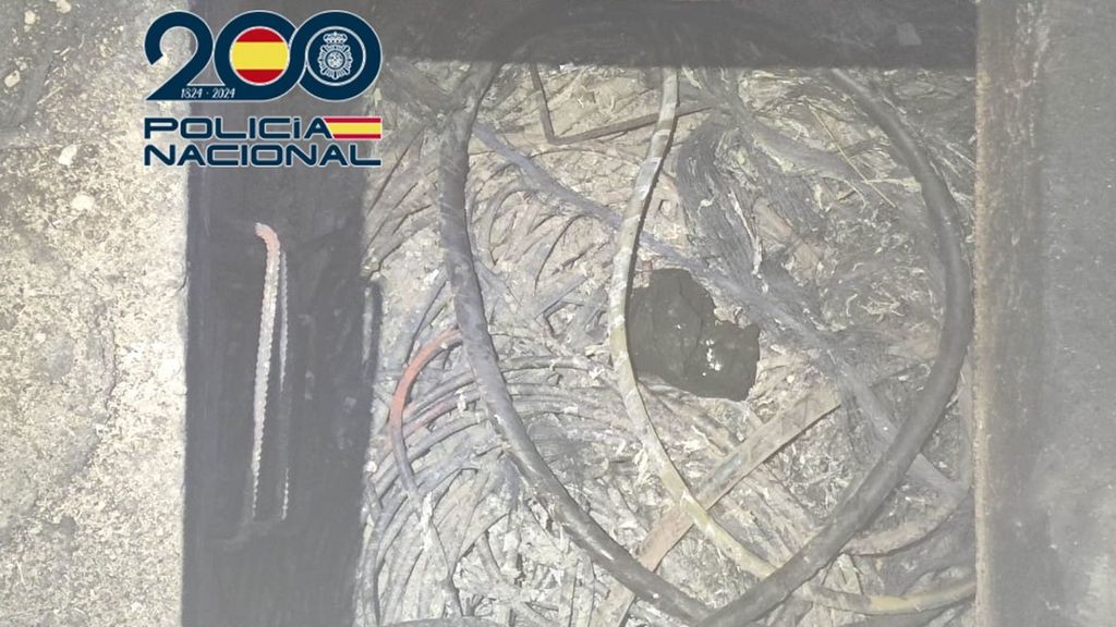 Cable quemado de cobre