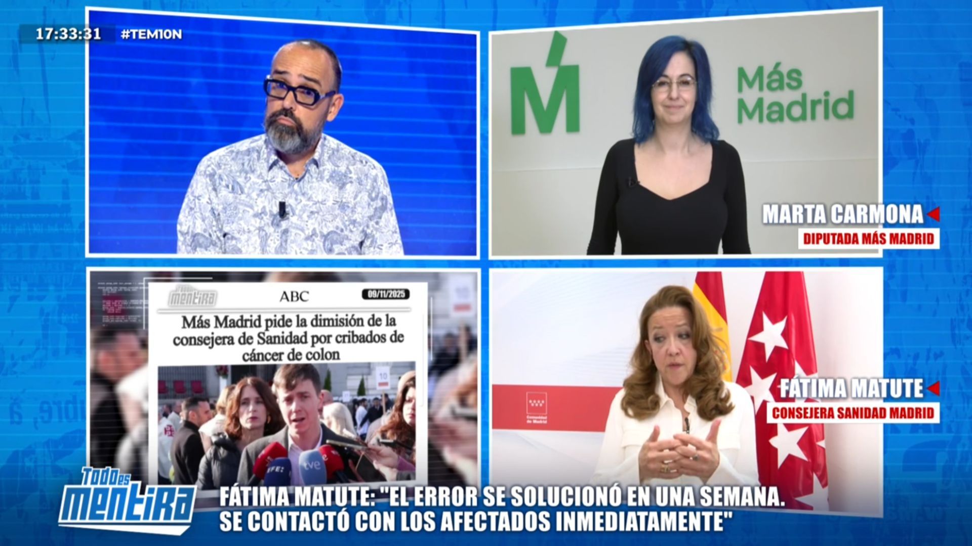 La consejera de Sanidad de Madrid defiende el fallo en la comunicación de los cribados: "Había que comunicárselo solo a los involucrados"