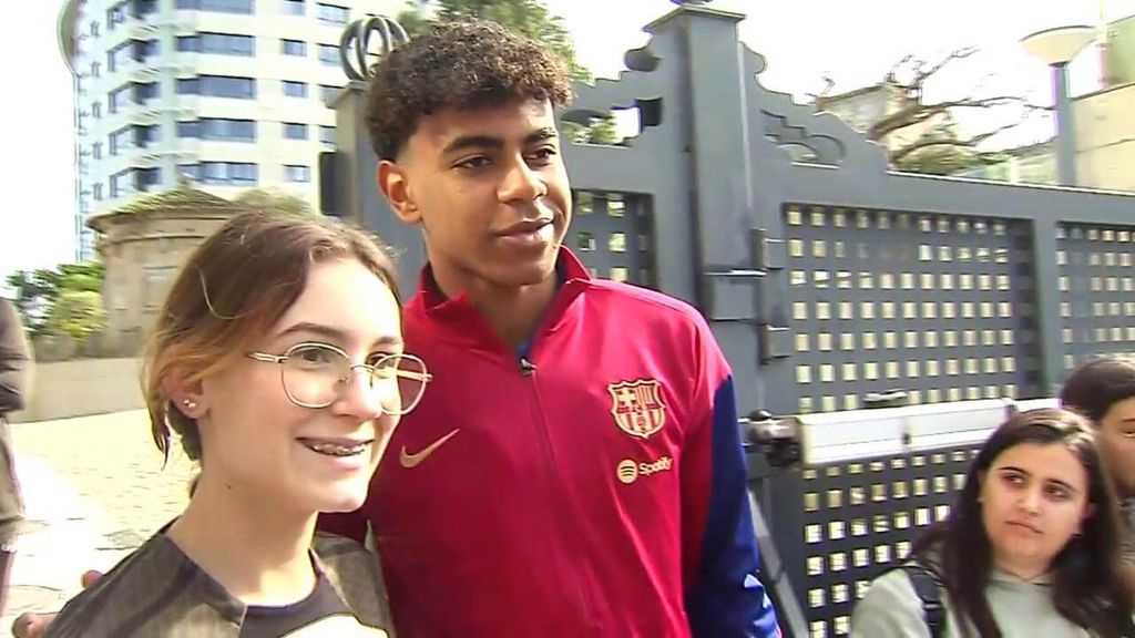 Lamine y Laporta agradecieron la presencia de aficionados culés en Vigo