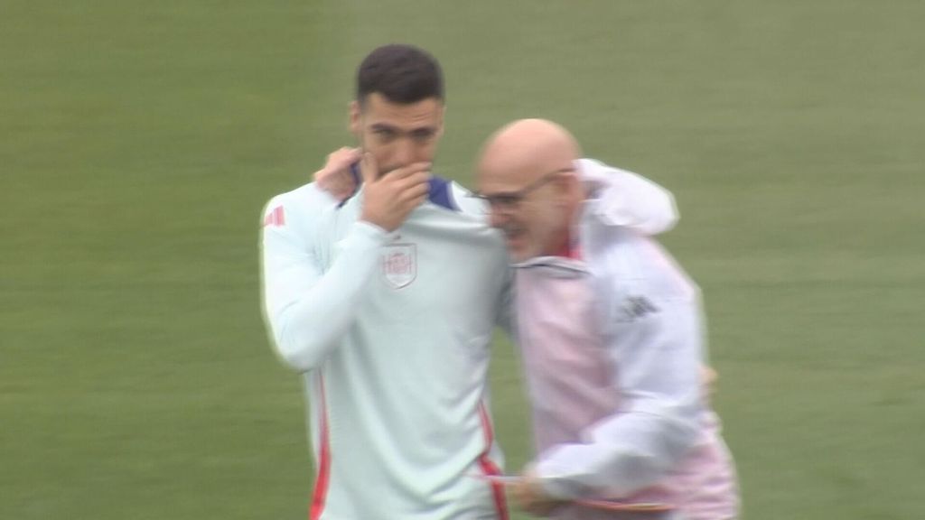 El compadreo y buen rollo entre Mikel Merino y Luis de la Fuente