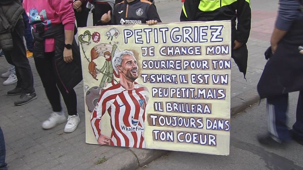 La bonita pancarta de un aficionado del Atlético para Antoine Griezmann