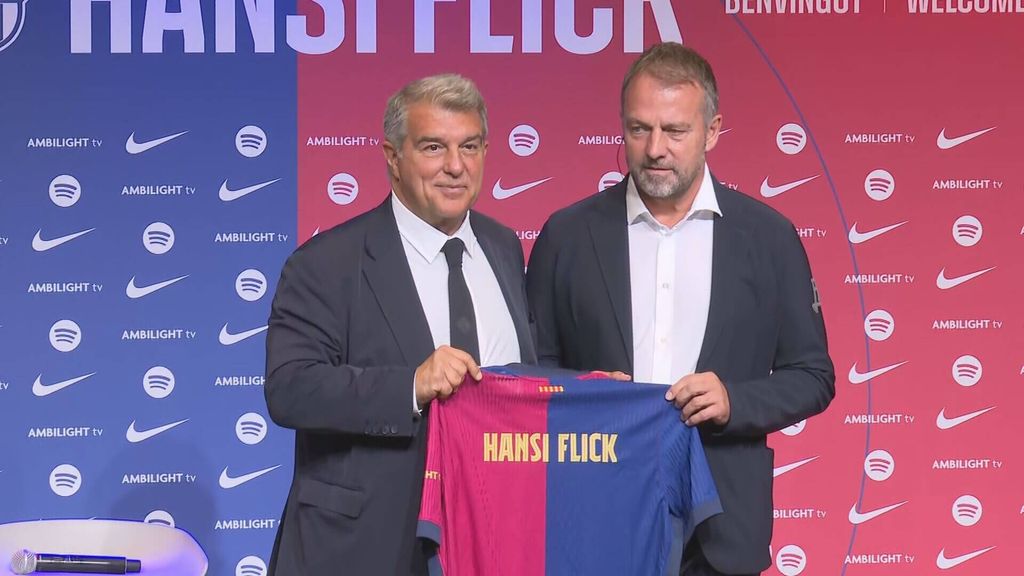 Joan Laporta presenta a Hansi Flick como nuevo técnico del Barcelona
