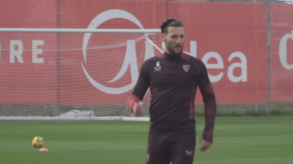 Gudelj y Marcao, en el entrenamiento previo al Valladolid-Sevilla