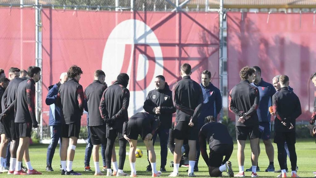 Entrenamiento del Sevilla para prepara el partido del Valladolid