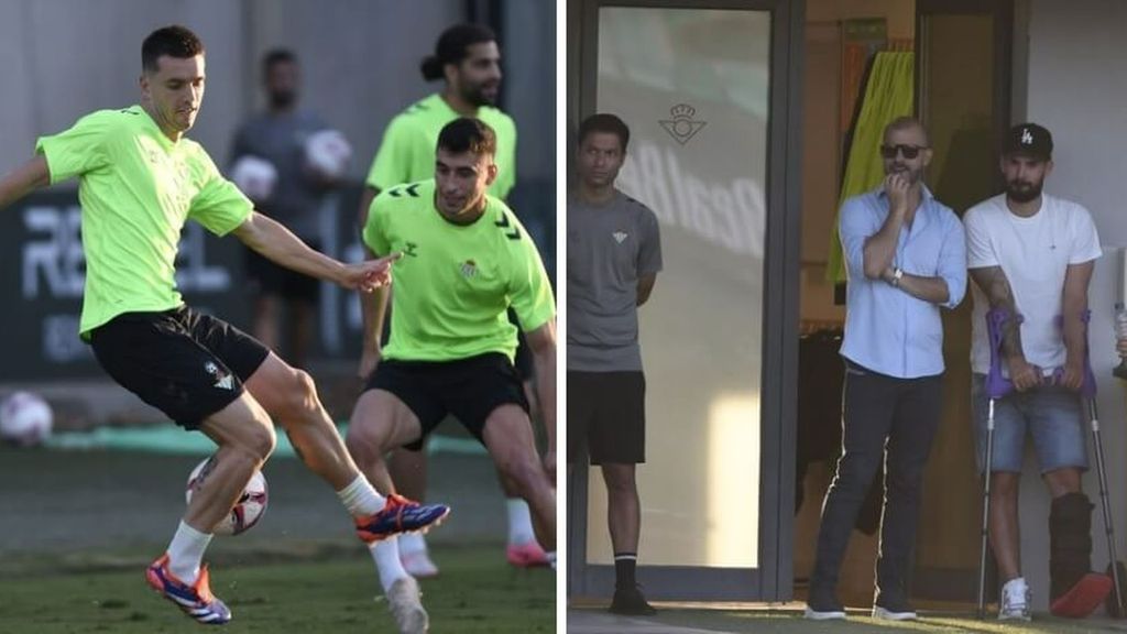 Entrenamiento del Betis antes del derbi