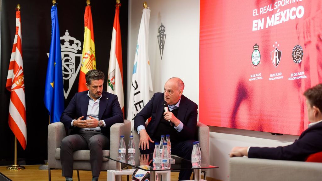 Javier Tebas y la posibilidad de jugar un derbi asturiano en México: "Siempre estamos abiertos"