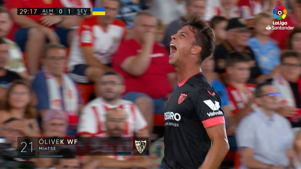 Almería 0-1 Sevilla: Gol de Óliver Torres