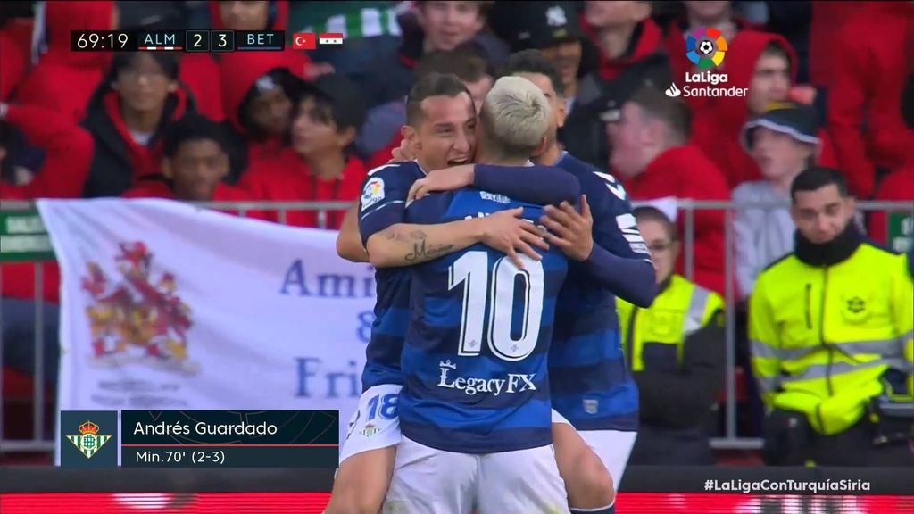 Almería 2-3 Betis: Gol de Guardado