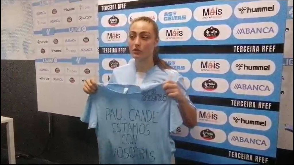 La emoción de Ana Toubes al saltar a Balaídos con Oliveira dos Cen Anos: "Prometí no llorar!