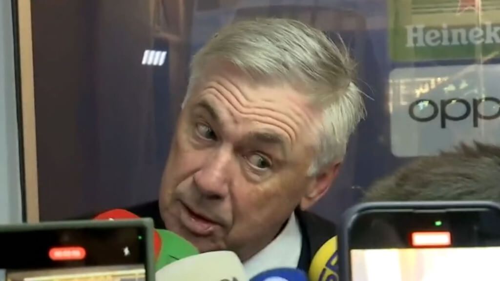 El vacile de Ancelotti cuando le muestran el hito que está a punto de conseguir: “Si mi abuelo tuviera ruedas”