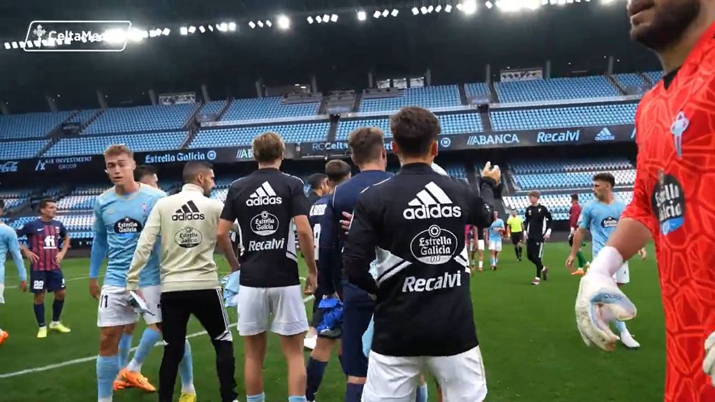 Así celebra la victoria el Celta B ante el Eldense