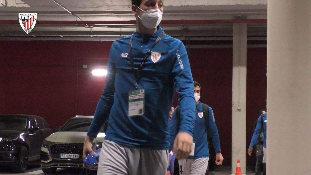 Llegada del Athletic al Metropolitano