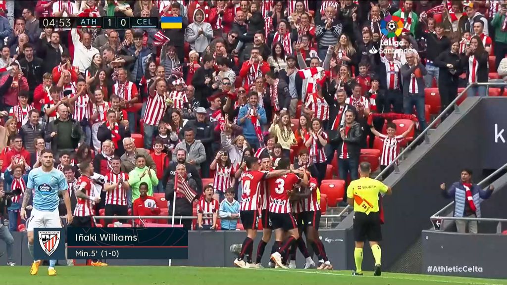 Athletic 1-0 Celta: Gol de Iñaki Williams