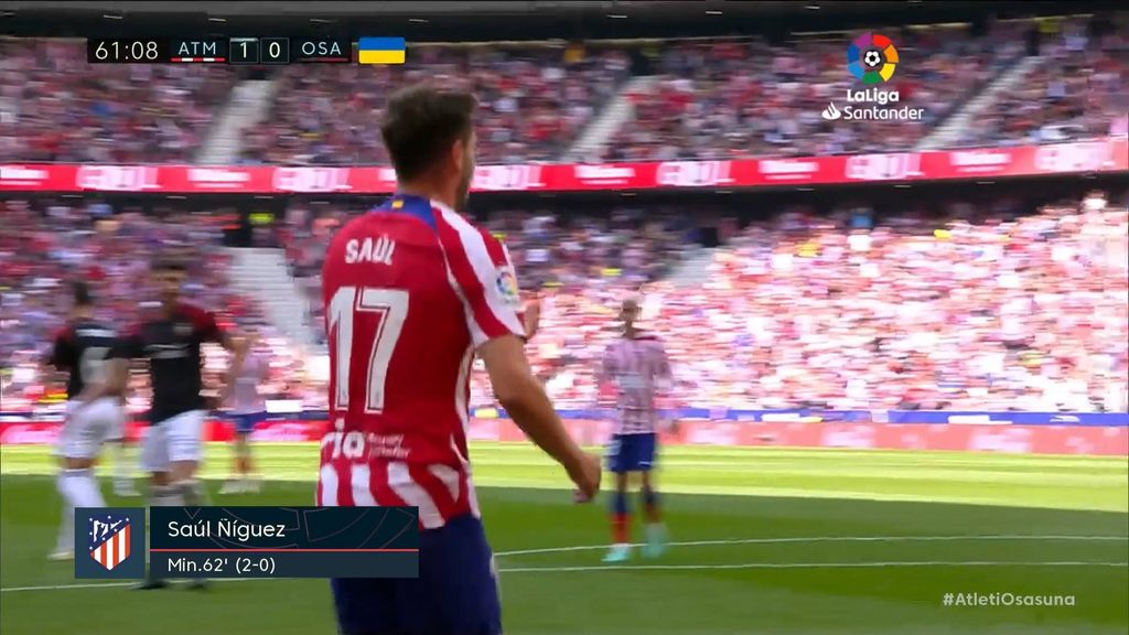 Atlético 2-0 Osasuna: Gol de Saúl