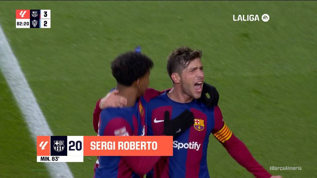 Barcelona 3-2 Almería: Gol de Sergi Roberto