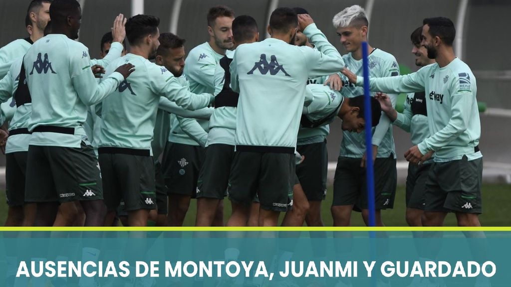 Entrenamiento del Betis con las ausencias de Montoya, Guardado y Juanmi
