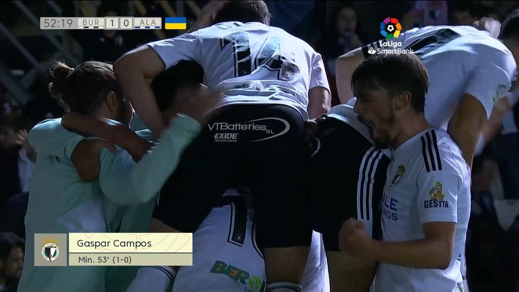 Burgos 1-0 Alavés: Gol de Gaspar Campos