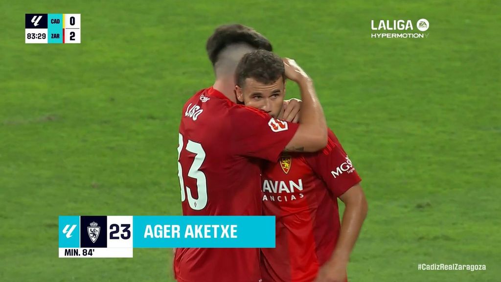 Cádiz 0-4 Real Zaragoza: Resumen del partido