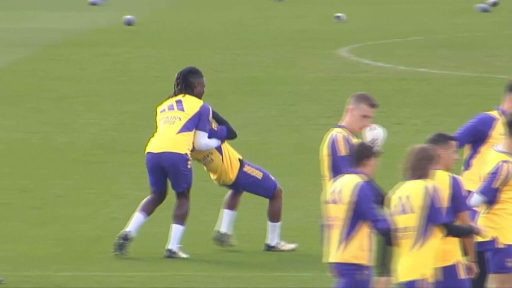 Camavinga a lo Ilia Topuria con Rodrigo: el mataleón del francés con el que le acaba tirando al suelo